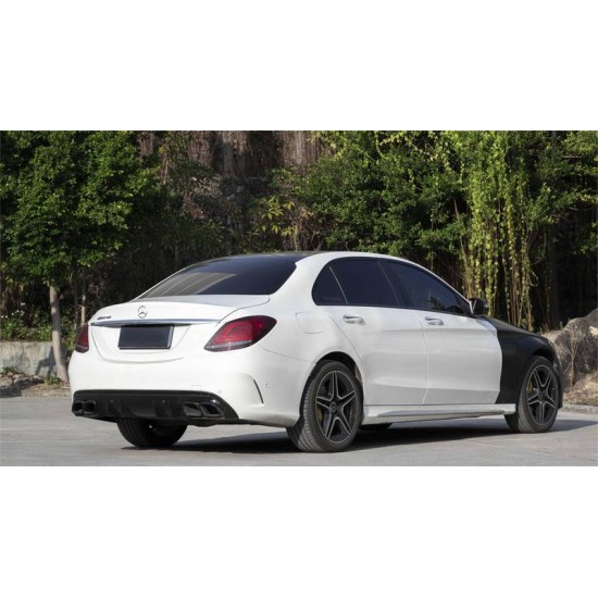Body Kit Για Mercedes-Benz C-Class W205 14-20 Sedan Amg C63s Facelift Look Με Φτερά, Καπό, Μάσκα & Μπούκες Black Edition