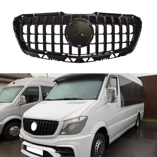 Μάσκα Για Mercedes-Benz Sprinter W906 Facelift 14-17 GT Amg Panamericana Μαύρο Γυαλιστερό  1 Τεμάχιο