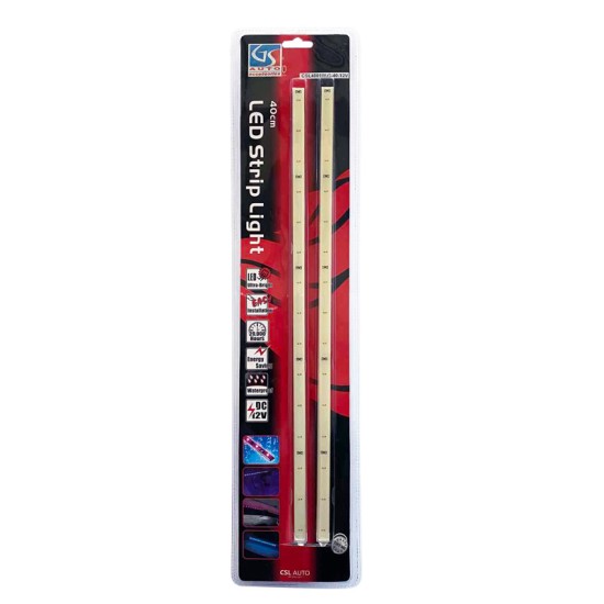 Διακοσμητικός Φωτισμός Led Ταινία 12Volt 40cm Άσπρο 2 Τεμάχια