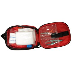 Φαρμακείο Πρώτων Βοηθειών Μικρό Κόκκινο 18x14x2,5cm Με 9 Είδη