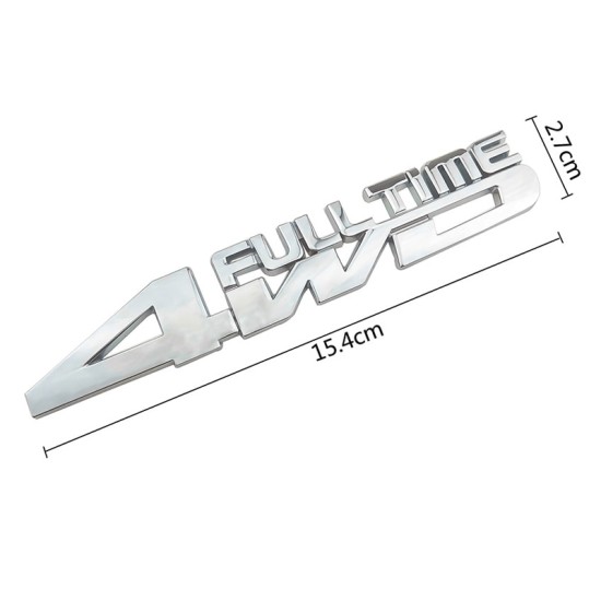 Αυτοκόλλητo Χρωμίου 3D ''4WD'' 15.4cm x 2.7cm 1 Τεμάχιο
