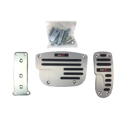 Πεντάλ Αλουμινίου Universal Ανάγλυφο Type-R Ασημί Αυτόματο 2 Τεμάχια TR-2410