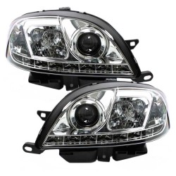 Μπροστινά Φανάρια Set Για Citroen Saxo 00-04 DRL Χρωμίου H1/H1 Sonar