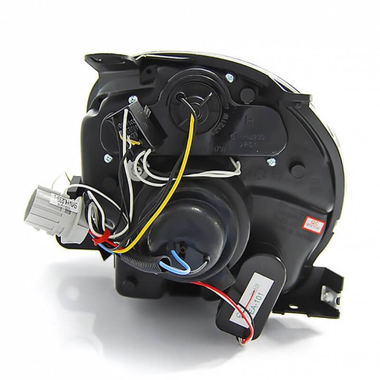Μπροστινά Φανάρια Set Για Fiat 500 07-15 Angel Eyes & Led H1 Χρωμίου Με Μοτέρ JunYan