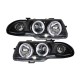 Μπροστινά Φανάρια Set Για Opel Astra F 94-98 Angel Eyes & Led Μαύρα H1/H1 Manual Sonar