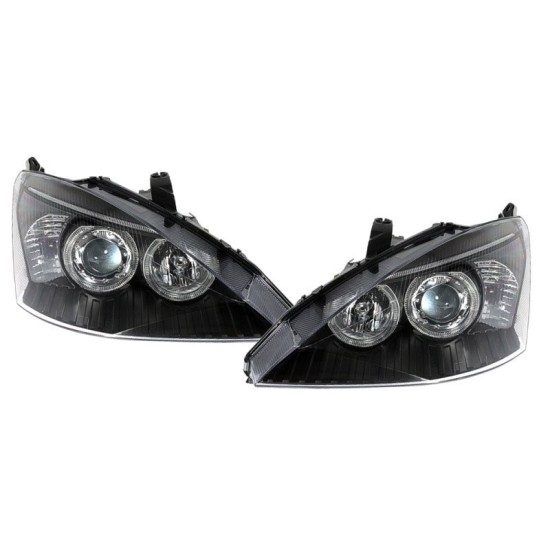 Μπροστινά Φανάρια Set Για Ford Focus 98-02 Angel Eyes Μαύρα H7/H7 Depo