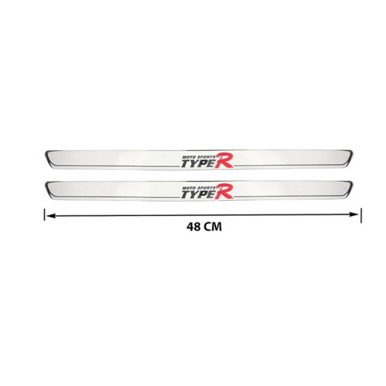 Διακοσμητικά Εσωτερικά Μασπιέ Πόρτας Universal 48cm Type-R Χρωμίου 2 Τεμάχια