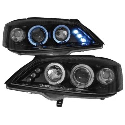 Μπροστινά Φανάρια Set Για Opel Astra G 98-04 Angel Eyes & Led Μαύρα H1/H1 JunYan Μπροστινά Φανάρια Set Για Opel Astra G 98-04 Angel Eyes & Led Μαύρα H1/H1 JunYan