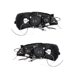 Μπροστινά Φανάρια Set Για Opel Astra G 98-04 Angel Eyes & Led Μαύρα H1/H1 JunYan Μπροστινά Φανάρια Set Για Opel Astra G 98-04 Angel Eyes & Led Μαύρα H1/H1 JunYan