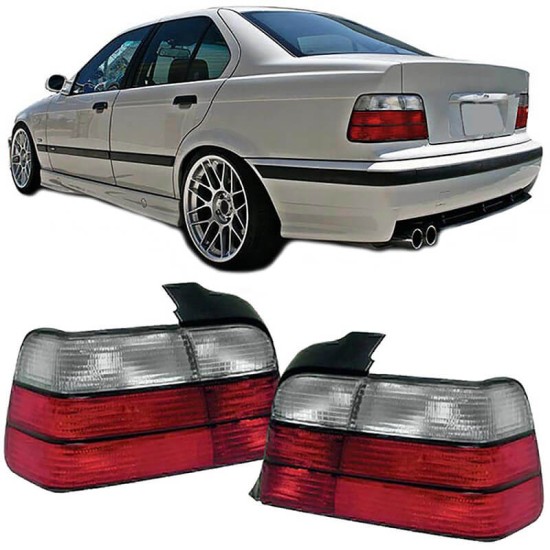 Πισινά Φανάρια Set Για Bmw 3 E36 Sedan 90-99 M3 Look Κόκκινο/Άσπρο Depo