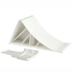 Τάκος Ρόδας Αυτοκινήτου Πλαστικός Λευκός 22 x 9 x 10cm Με Βάση EAL 10655 1 Τεμάχιο