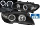 Μπροστινά Φανάρια Set Για Bmw 3 E46 Coupe/Cabrio 03-06 ccfl Angel Eyes Μαύρα H7/H7 Με Μοτέρ Sonar