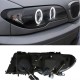 Μπροστινά Φανάρια Set Για Bmw 3 E46 Coupe/Cabrio 03-06 ccfl Angel Eyes Μαύρα H7/H7 Με Μοτέρ Sonar