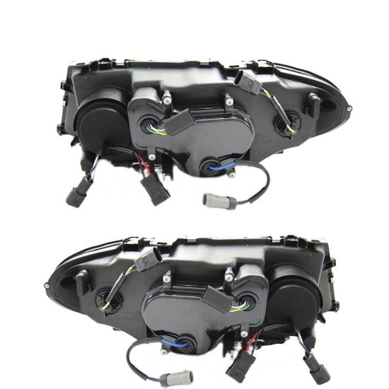 Μπροστινά Φανάρια Set Για Bmw 3 E46 Coupe/Cabrio 03-06 ccfl Angel Eyes Μαύρα H7/H7 Με Μοτέρ Sonar
