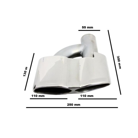Μπούκες Εξάτμισης Για Mercedes-Benz S-Class W221 06-13 Amg Look 2x2 Oval