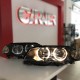 Μπροστινά Φανάρια Set Για Bmw 3 E46 Coupe / Cabrio 99-03 Angel Eyes Μαύρα H7/H7 Με Μοτέρ Depo