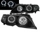 Μπροστινά Φανάρια Set Για Bmw 3 E46 Sedan/Caravan 01-05 Angel Eyes Μαύρα H7/H1 Manual Sonar