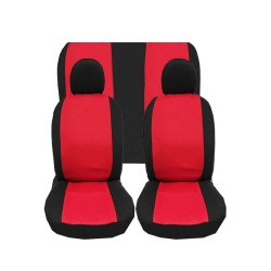 Καλύμματα Καθισμάτων Υφασμάτινα Smart Style Μαύρο-Κόκκινο Σετ Εμπρός-Πίσω 8 Τεμάχια