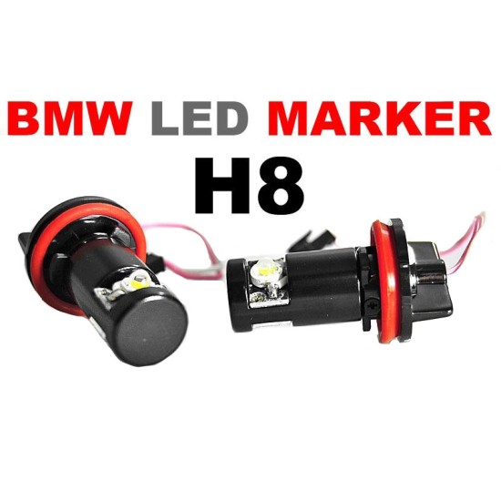 Λάμπες Led Για Angel Eyes Bmw 3 E90 / E92 / 5 E60 / X5 E70 / X6 E71 H8 Canbus Λευκές 2 Τεμάχια