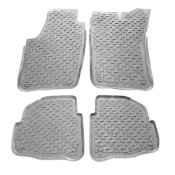 Πατάκια Σκαφάκια 3D Από Λάστιχο Για Skoda Fabia 2002- / 2007-2014 "Star Diamond" 4 Τεμάχια Γκρι