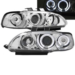 Μπροστινά Φανάρια Set Για Honda Civic 91-95 2D/3D Angel Eyes & Led Χρωμίου H1/H1 Manual Sonar Μπροστινά Φανάρια Set Για Honda Civic 91-95 2D/3D Angel Eyes & Led Χρωμίου H1/H1 Manual Sonar