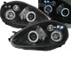 Μπροστινά Φανάρια Set Για Grande Punto 05-08 Angel Eyes & Led Μαύρα H1/H1 JunYan