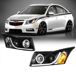 Μπροστινά Φανάρια Set Για Chevrolet Cruze 09-12 Tube DRL Μαύρα H7/H1 Manual Sonar