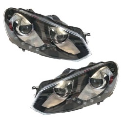 Μπροστινά Φανάρια Set Για Vw Golf VI (6) 08-12 DRL GTI /R20 Look Μαύρα H7/H7 Με Μοτέρ Carner Μπροστινά Φανάρια Set Για Vw Golf VI (6) 08-12 DRL GTI /R20 Look Μαύρα H7/H7 Με Μοτέρ Carner