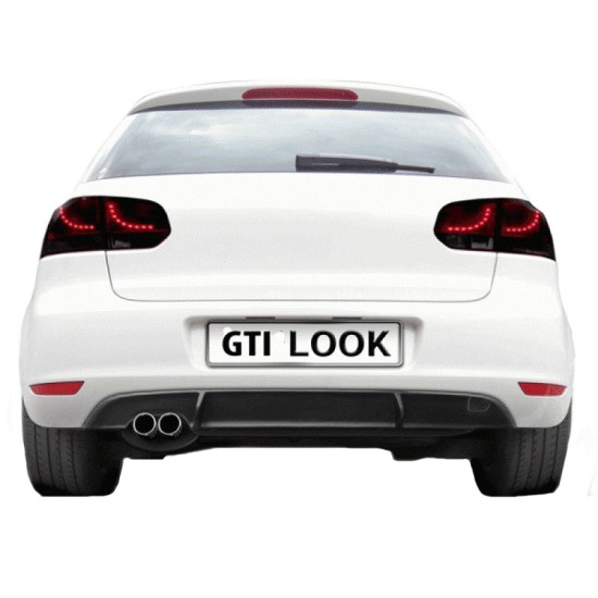 Diffuser Πίσω Προφυλακτήρα Για VW Golf VI (6) 08-12 GTI Look Με Αριστερή Τρύπα Εξάτμισης Από Abs Πλαστικό 1 Τεμάχιο