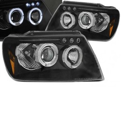 Μπροστινά Φανάρια Set Για Jeep Grand Cherokee 99-05 WJ Angel Eyes & Led Μαύρα H1/H1 Manual JunYan Μπροστινά Φανάρια Set Για Jeep Grand Cherokee 99-05 WJ Angel Eyes & Led Μαύρα H1/H1 Manual JunYan