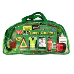 Σετ Ασφαλείας Αυτοκινήτου 5 Τεμάχια Σε Βαλιτσάκι Τρίγωνο, Γιλέκο, Φαρμακείο, Πυροσβεστήρας 1Kg Guard 01907