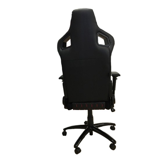 Κάθισμα Bucket RS Gaming Chair Δερματίνη - Suede Μαύρο Με Κόκκινες Ραφές Καπιτονέ 1 Τεμάχιο Carner 2039