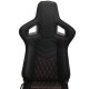 Κάθισμα Bucket RS Gaming Chair Δερματίνη - Suede Μαύρο Με Κόκκινες Ραφές Καπιτονέ 1 Τεμάχιο Carner 2039