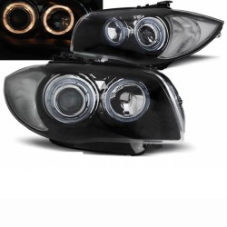 Μπροστινά Φανάρια Set Για Bmw 1 E87/E88/E81/E82 04-11 Angel Eyes Μαύρα H7/H7 Depo Μπροστινά Φανάρια Set Για Bmw 1 E87/E88/E81/E82 04-11 Angel Eyes Μαύρα H7/H7 Depo