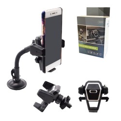 Βάση Κινητού Με Βεντούζα Και Αεραγωγού Μαύρη 1 Τεμάχιο