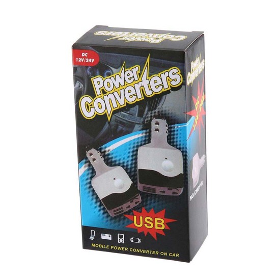Μετασχηματιστής Power Converter Από 12/24 Volt Σε 220 Volt +Usb