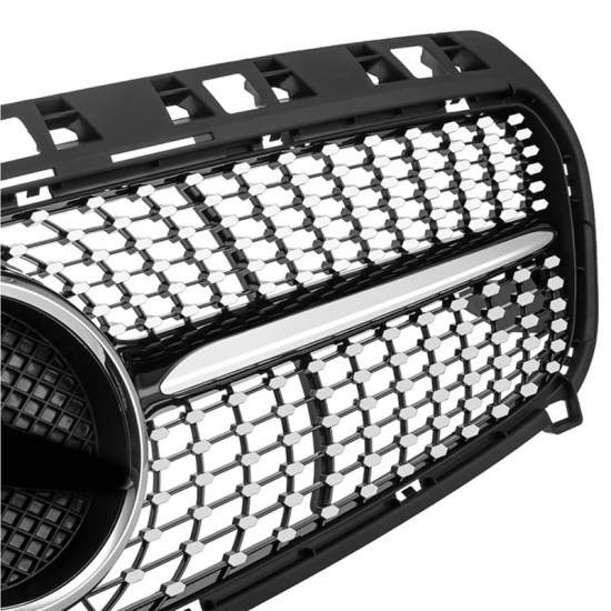 Μάσκα Για Mercedes-Benz A-Class W176 12-15 Diamond Look Μαύρο/Χρώμιο 1 Τεμάχιο