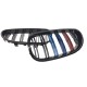 Καρδιές Μάσκας Για Bmw 5 E60 03-11 M4 Look Με Διπλή Γρίλια Tri-color / Μαύρο Γυαλιστερό 2 Τεμάχια