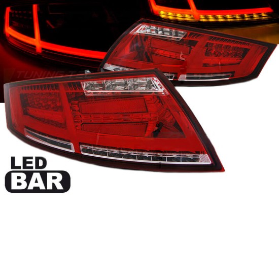 Πισινά Φανάρια Set Για Audi TT 8J 06-14 Led Bar Dynamic Κόκκινο/Crystal Sonar