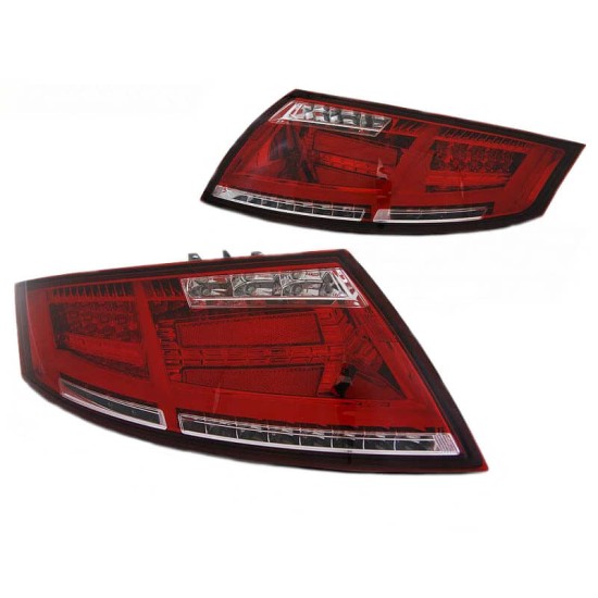 Πισινά Φανάρια Set Για Audi TT 8J 06-14 Led Bar Dynamic Κόκκινο/Crystal Sonar