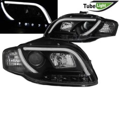 Μπροστινά Φανάρια Set Για Audi A4 B7 04-08 DRL Tube Lights Μαύρα H7/H1 Sonar Μπροστινά Φανάρια Set Για Audi A4 B7 04-08 DRL Tube Lights Μαύρα H7/H1 Sonar