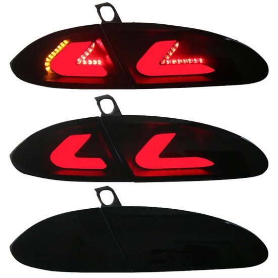 Πισινά Φανάρια Set Για Seat Leon 1P 05-09 Pre-Facelift Led Bar CarDNA Μάυρο/Φιμέ LH Group