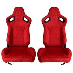 Καθίσματα Bucket R8 Suede Alcantara Κόκκινο Ζευγάρι 2 Τεμαχίων Καθίσματα Bucket R8 Suede Alcantara Κόκκινο Ζευγάρι 2 Τεμαχίων