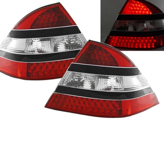 Πισινά Φανάρια Set Για Mercedes-Benz S-Class W220 98-05 Led W221 Look Κόκκινο/Μαύρο Eagle Eyes