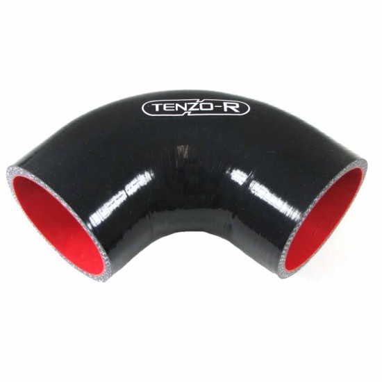Κολάρο Σιλικόνης Tenzo-R Γωνία 90* Φ76mm  Μαύρο-Κόκκινο