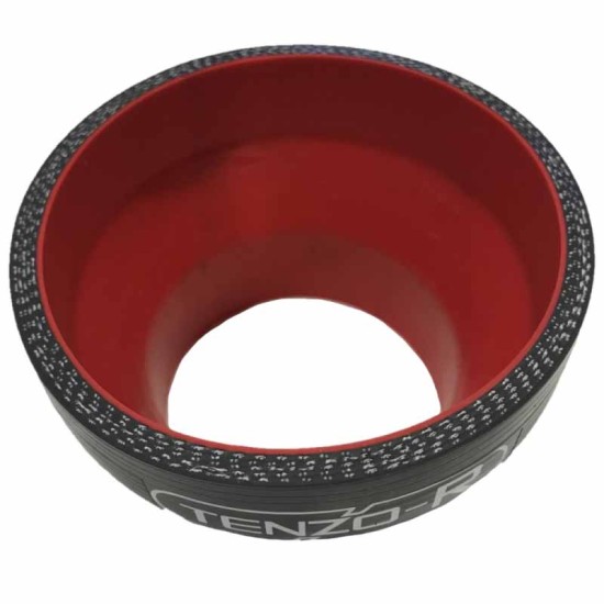 Κολάρο Σιλικόνης Tenzo-R Γωνία 90* Φ76mm  Μαύρο-Κόκκινο