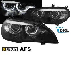 Μπροστινά Φανάρια Set Για Bmw X5 E70 07-10 3D LED Angel Eyes Μαύρα Xenon AFS D1S Με Μοτέρ Sonar Μπροστινά Φανάρια Set Για Bmw X5 E70 07-10 3D LED Angel Eyes Μαύρα Xenon AFS D1S Με Μοτέρ Sonar