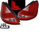 Πισινά Φανάρια Set Για Ford Fiesta 08-12 Led Bar Κόκκινο/Crystal JunYan