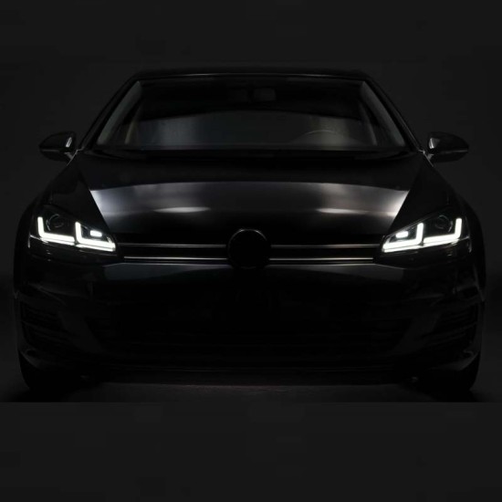 Μπροστινά Φανάρια Set Για Vw Golf VII (7) 12-17 DRL Full Led Halogen Version Black LEDHL103-BK Osram Ledriving