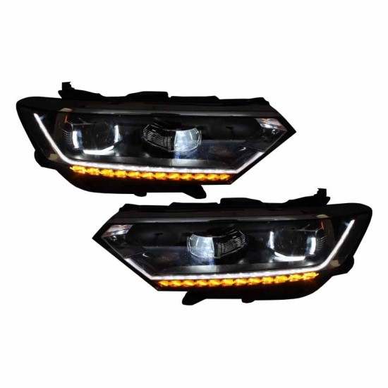 Μπροστινά Φανάρια Set Για Vw Passat B8 15+ DRL Led Matrix & Led Signal Dynamic R-Line Look Full Led Με Μοτέρ Carner